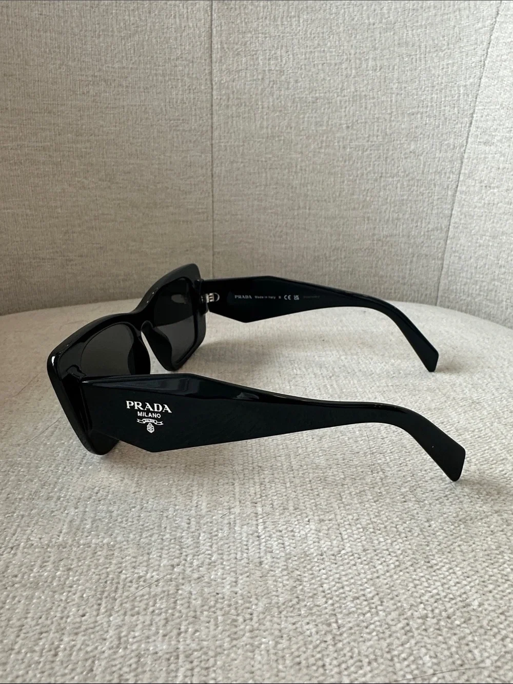 Prada Black Oversized Angular Sunglasses